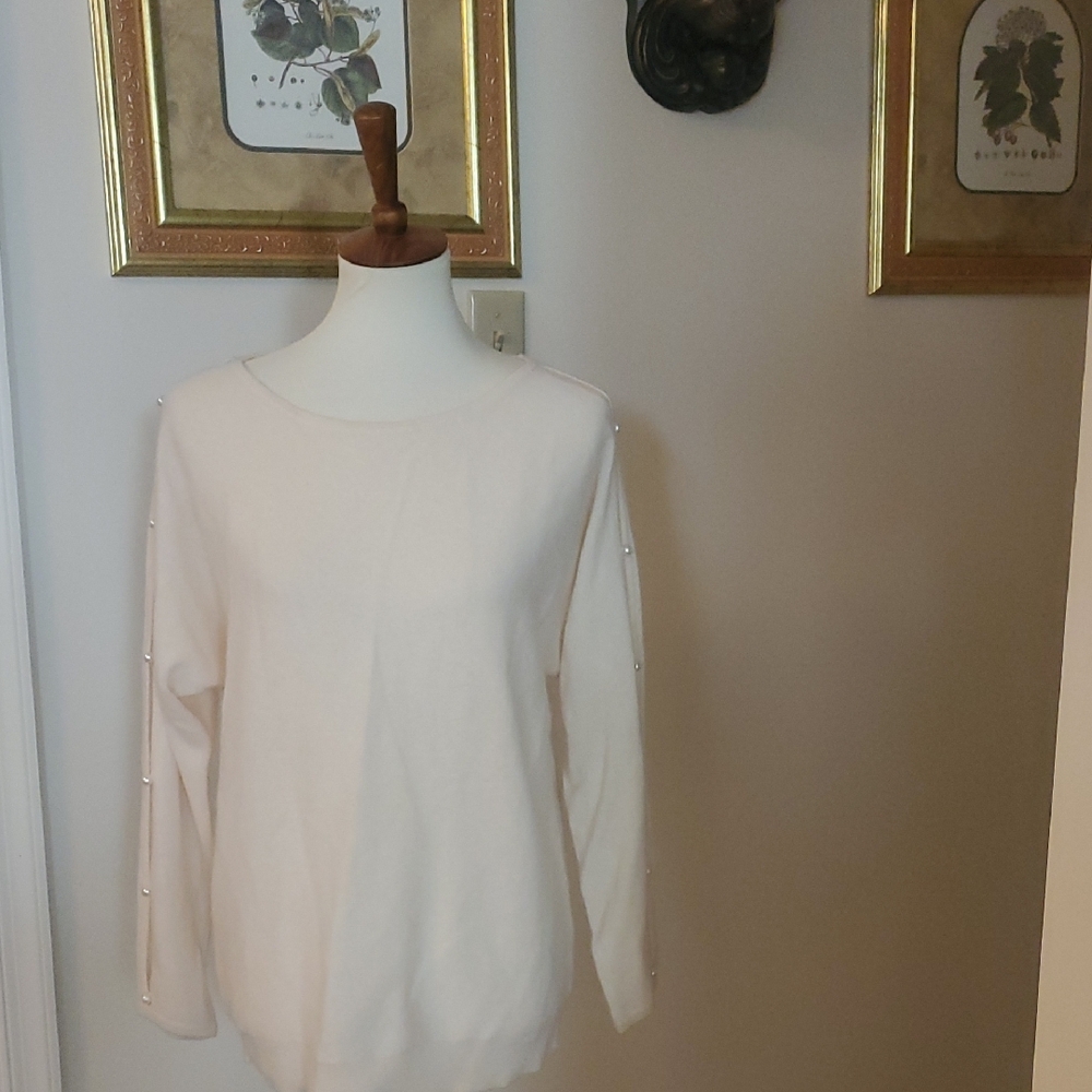 Charter Club Cream Cashmere Sweater Size M